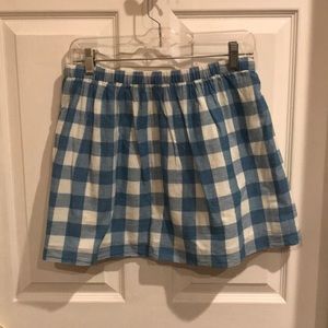 J.Crew blue and white gingham skirt